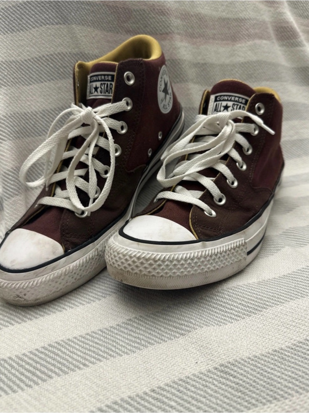 Converse Kids High Top Sneakers - Burgundy & White